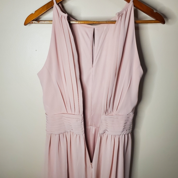 David's Bridal Ballet Pink Halter Maxi Dress Bridesmaid Size 6 - Picture 9 of 12